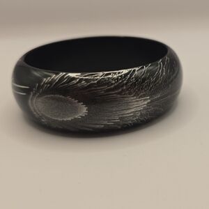 Black and Silver Patterned Bangle